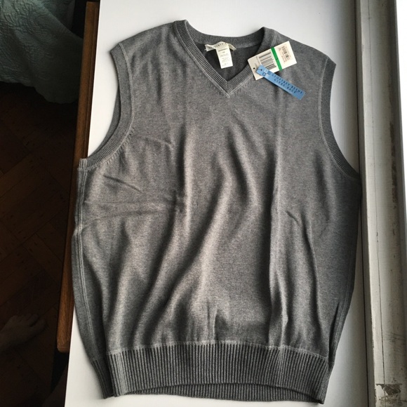 Geoffrey Beene Men’s Vest L Grey Pullover Sweater - Picture 2 of 7